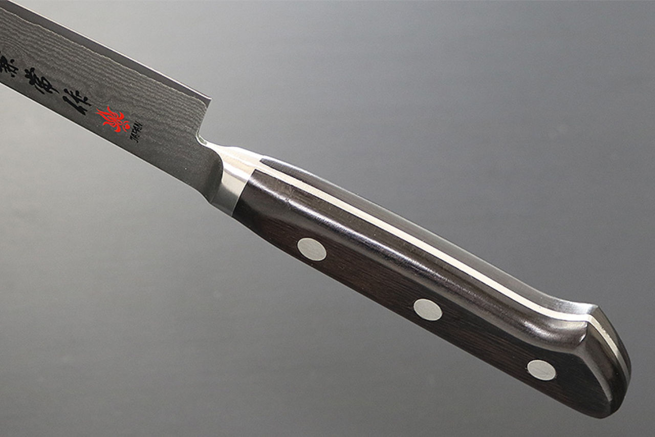 Kanetsune VG10 33 Layer Damascus Petty Knife 150mm Plywood Handle 兼常 VG10 33層 ダマスカス ペティーナイフ 150mm 合板柄 Free ship - Thương hiệu Kanetsune Thép Damascus VG10 33 lớp Dao nhỏ đa năng Petty dao Nhật 150mm chuôi dao gỗ ép