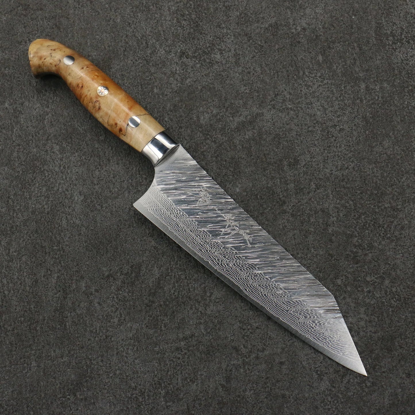 Thương hiệu Yu Kurosaki dòng thần gió thép SG2 Damascus Dao đa năng Bunka dao Nhật dao rèn thủ công 170MM chuôi dao hoa văn gỗ phong trắng