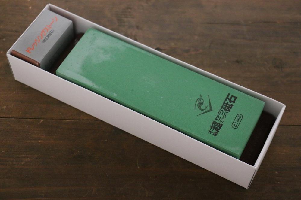 Free ship - Thương hiệu Naniwa Highest Ceramic Đá mài dao chuyên dụng đính đế độ grit #1000 trọng lượng 1500 gram