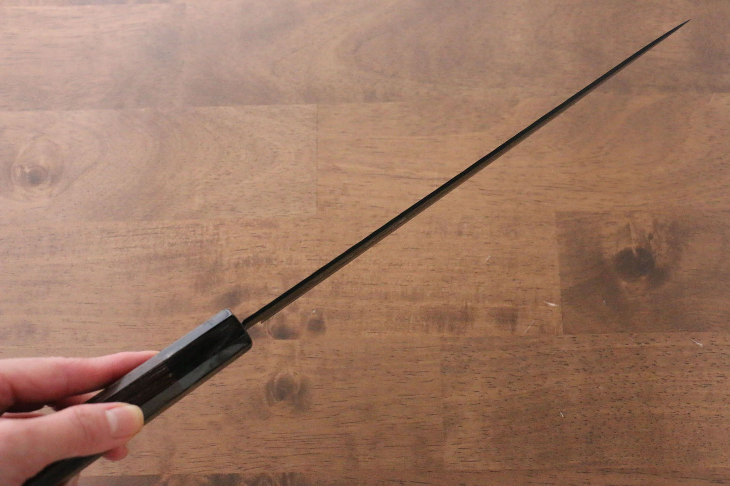 Sakai Takayuki Kurokage VG10 Hammered Teflon Coating Sujihiki Japanese Knife 240mm Wenge Handle - Japanny - Best Japanese Knife