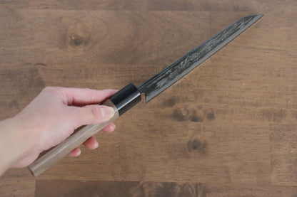 Thương hiệu Sakai Takayuki Thép xanh No.2 Kurouchi Chạm khắc hình Hổ Dao đa năng Santoku 170mm chuôi dao gỗ cây Óc Chó