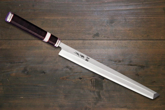 Thương hiệu Sakai Takayuki Shiden Ginsanko Dao Takohiki 270MM chuôi dao gỗ sắt Sa Mạc (Mẫu Sugihara)