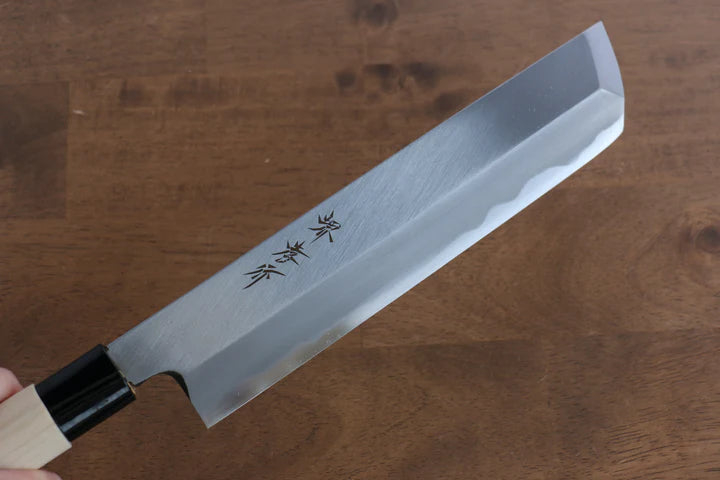 Marke Sakai Takayuki Kasumitogi Weißer Stahl Spezialisiertes Knochenschneidemesser (Schneiden von Seeaal) Japanisches Messer 240 mm Griff aus Magnolienholz