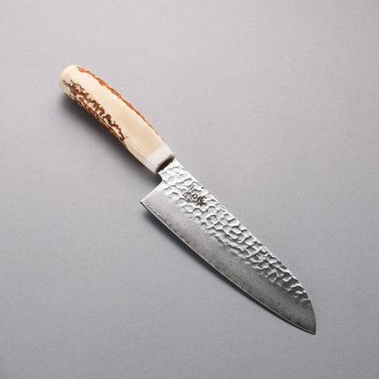 Thương hiệu Sakai Takayuki AUS10 thép Damascus 45 lớp dao Santoku đa năng dao Nhật chính hãng cao cấp chuôi dao xương bò 180mm có kèm bao dao