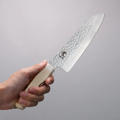 Thương hiệu Sakai Takayuki AUS10 thép Damascus 45 lớp dao Santoku đa năng dao Nhật chính hãng cao cấp chuôi dao xương bò 180mm có kèm bao dao