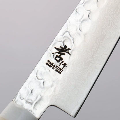 Thương hiệu Sakai Takayuki thép V vàng số 10 33 Lớp Damascus Dao nhỏ Petty Knife 150mm tay cầm xương bò kèm bao dao