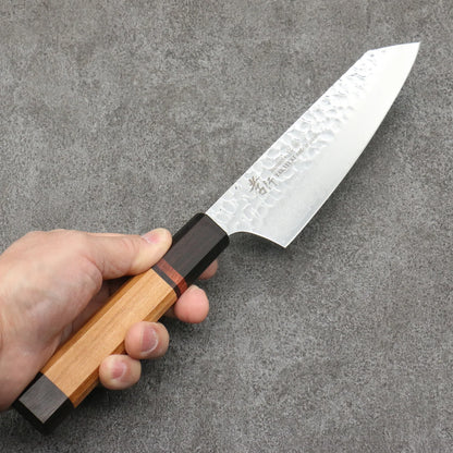 Sakai Takayuki VG10 33 Layer Damascus Kengata Santoku Japanese Knife 160mm Mountain cherry (12 sided) Handle