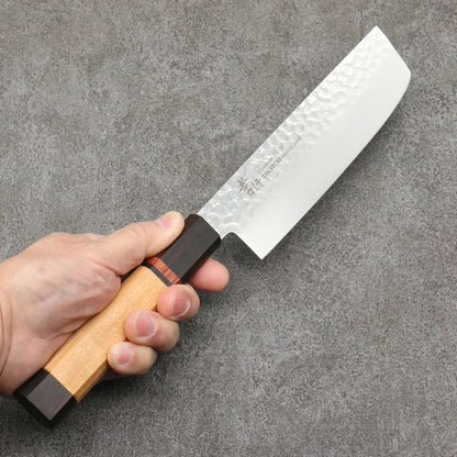Sakai Takayuki VG10 33 Layer Damascus Nakiri Japanese Knife 170mm Mountain cherry (12 sided) Handle