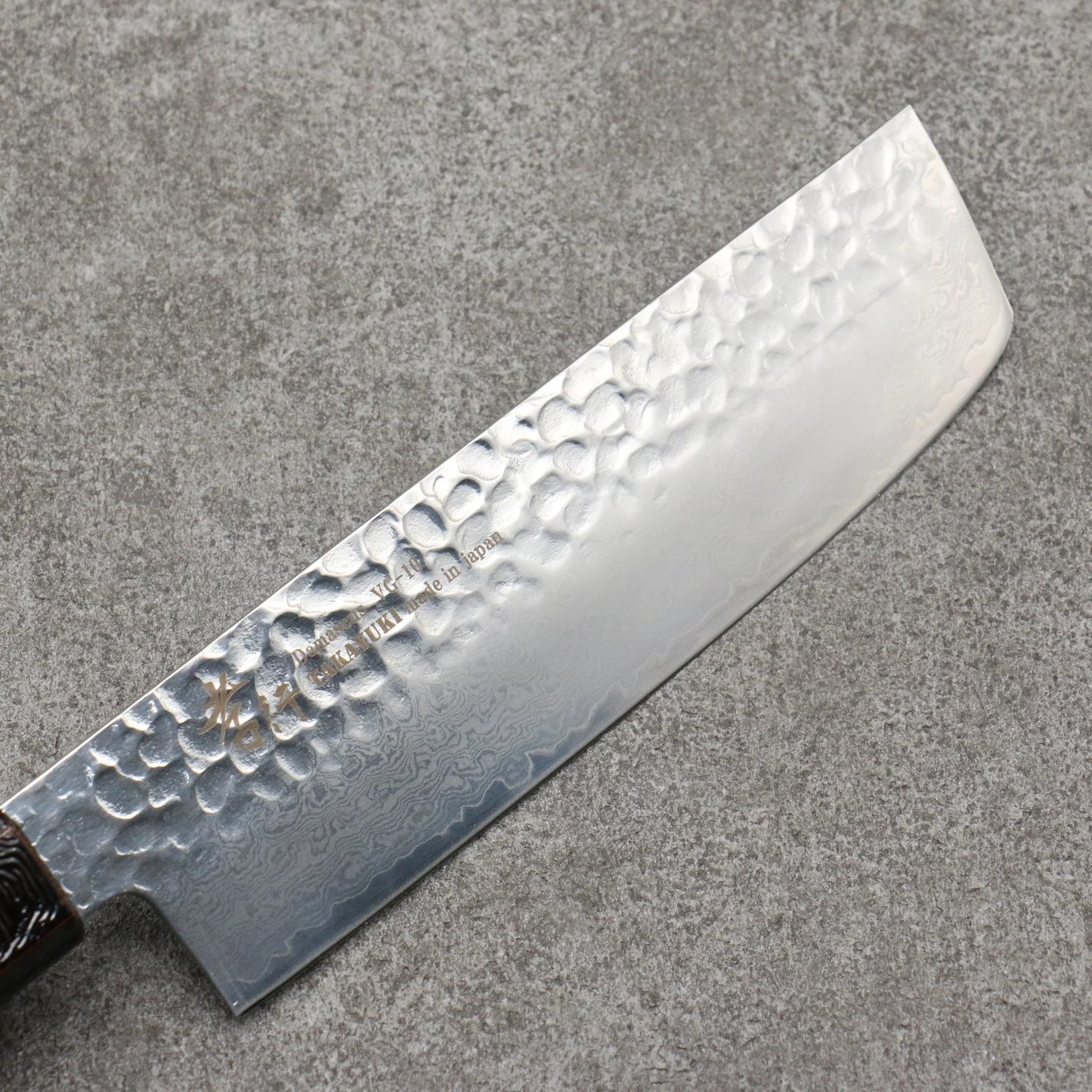 Sakai Takayuki Rinnou VG10 33 Layer Damascus Nakiri Japanese Knife 160mm Blue Lacquered Handle