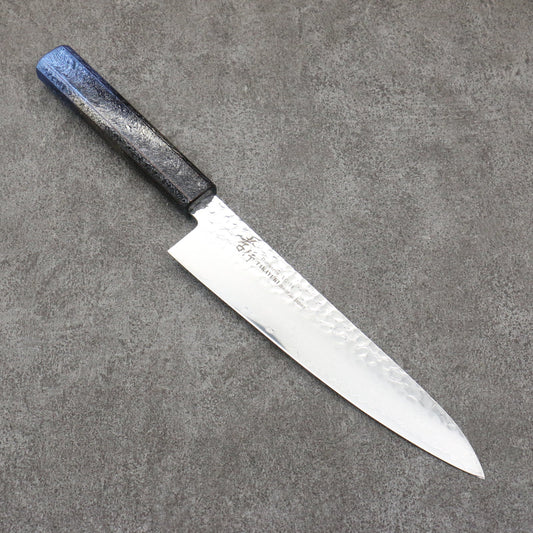 Sakai Takayuki Rinnou VG10 33 Layer Damascus Gyuto Japanese Knife 210mm Blue Lacquered Handle