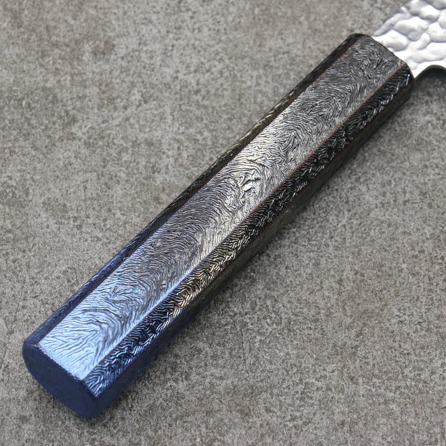 Sakai Takayuki Rinnou VG10 33 Layer Damascus Gyuto Japanese Knife 210mm Blue Lacquered Handle