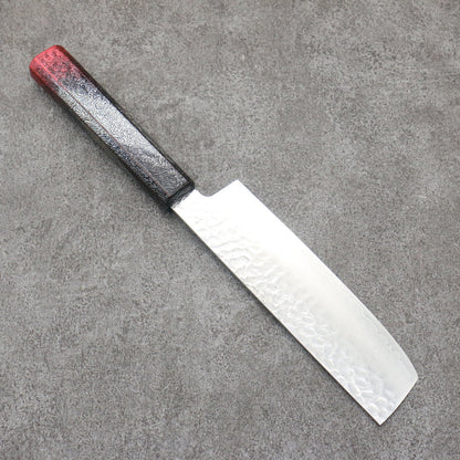 Sakai Takayuki Rinnou VG10 33 Layer Damascus Nakiri Japanese Knife 160mm Red Lacquered Handle