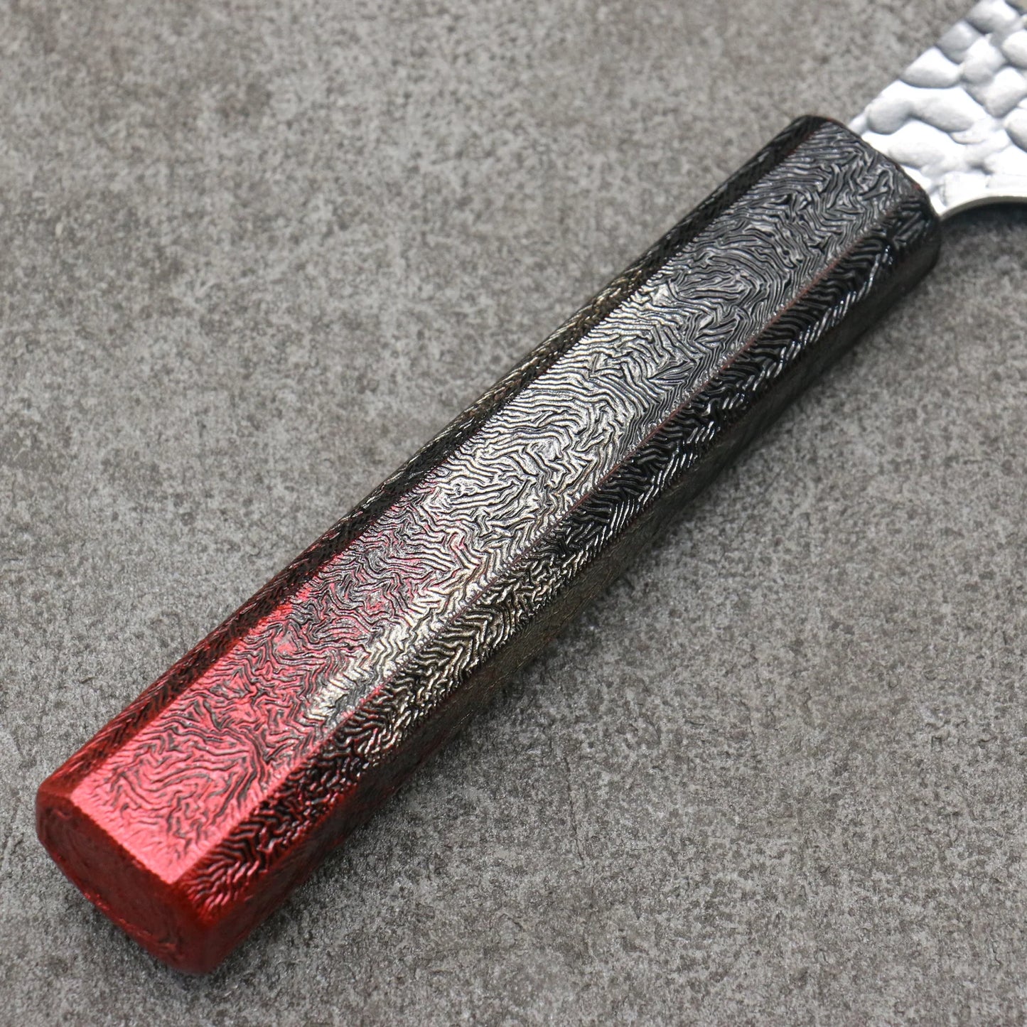 Sakai Takayuki Rinnou VG10 33 Layer Damascus Kengata Santoku Japanese Knife 160mm Red Lacquered Handle