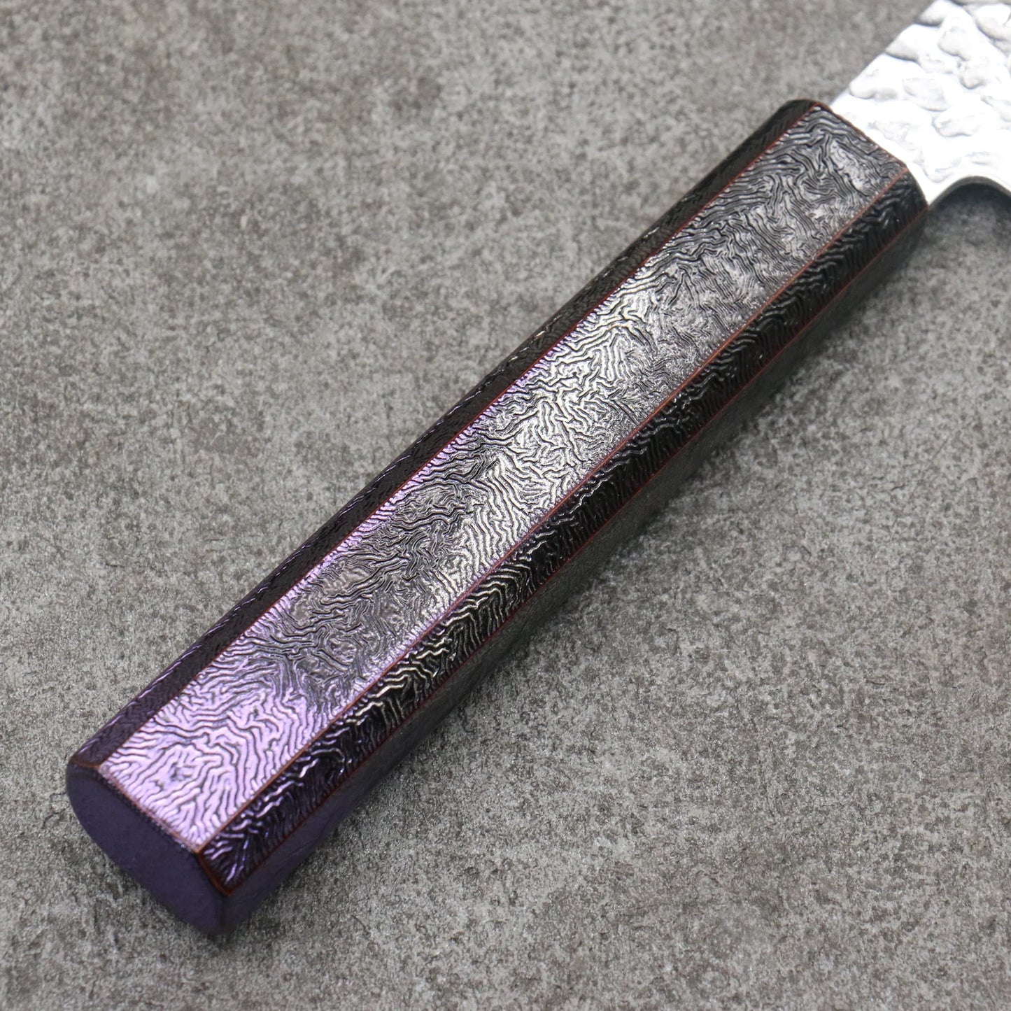 Sakai Takayuki Rinnou VG10 33 Layer Damascus Nakiri Japanese Knife 160mm Purple Lacquered Handle