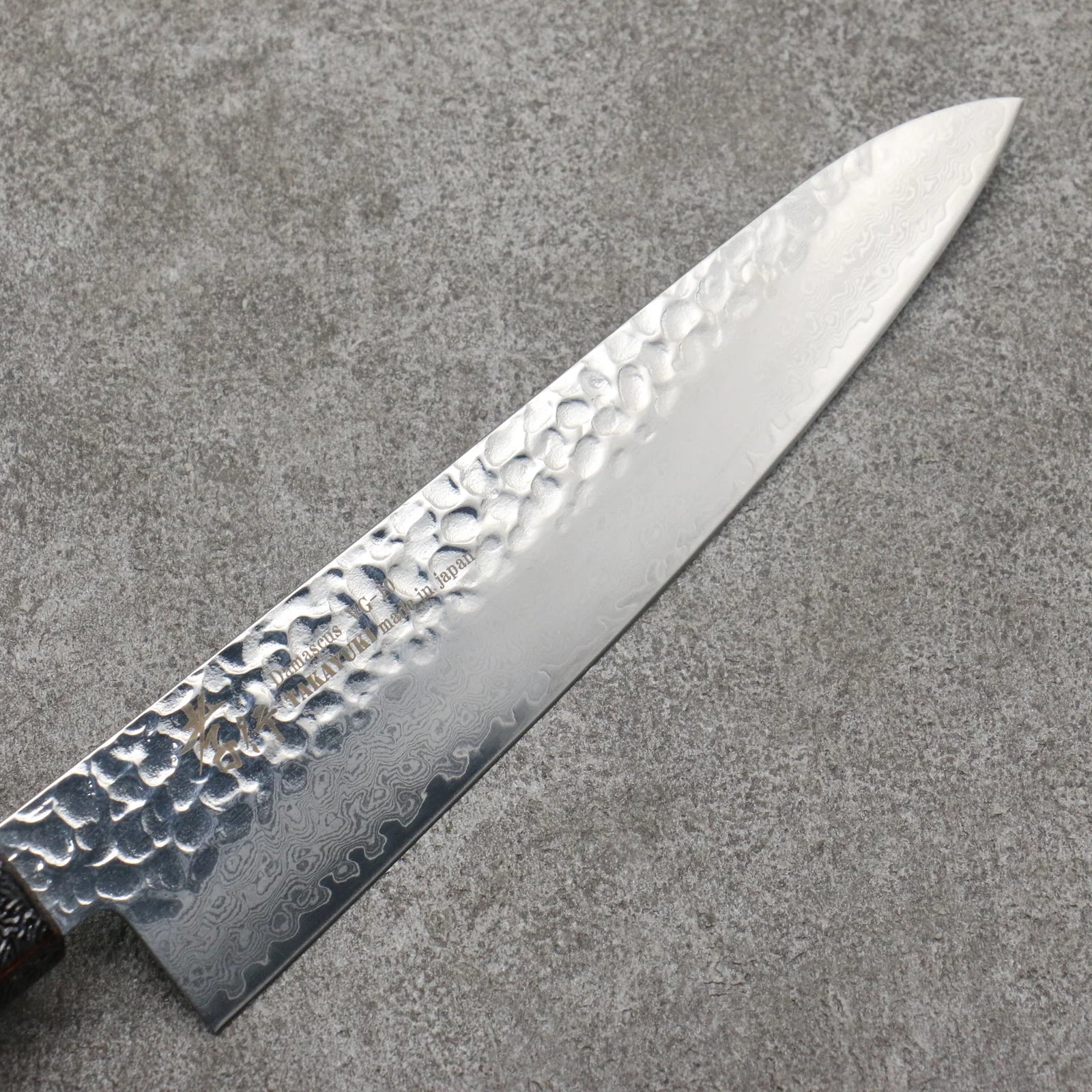 Sakai Takayuki Rinnou VG10 33 Layer Damascus Gyuto Japanese Knife 210mm Purple Lacquered Handle