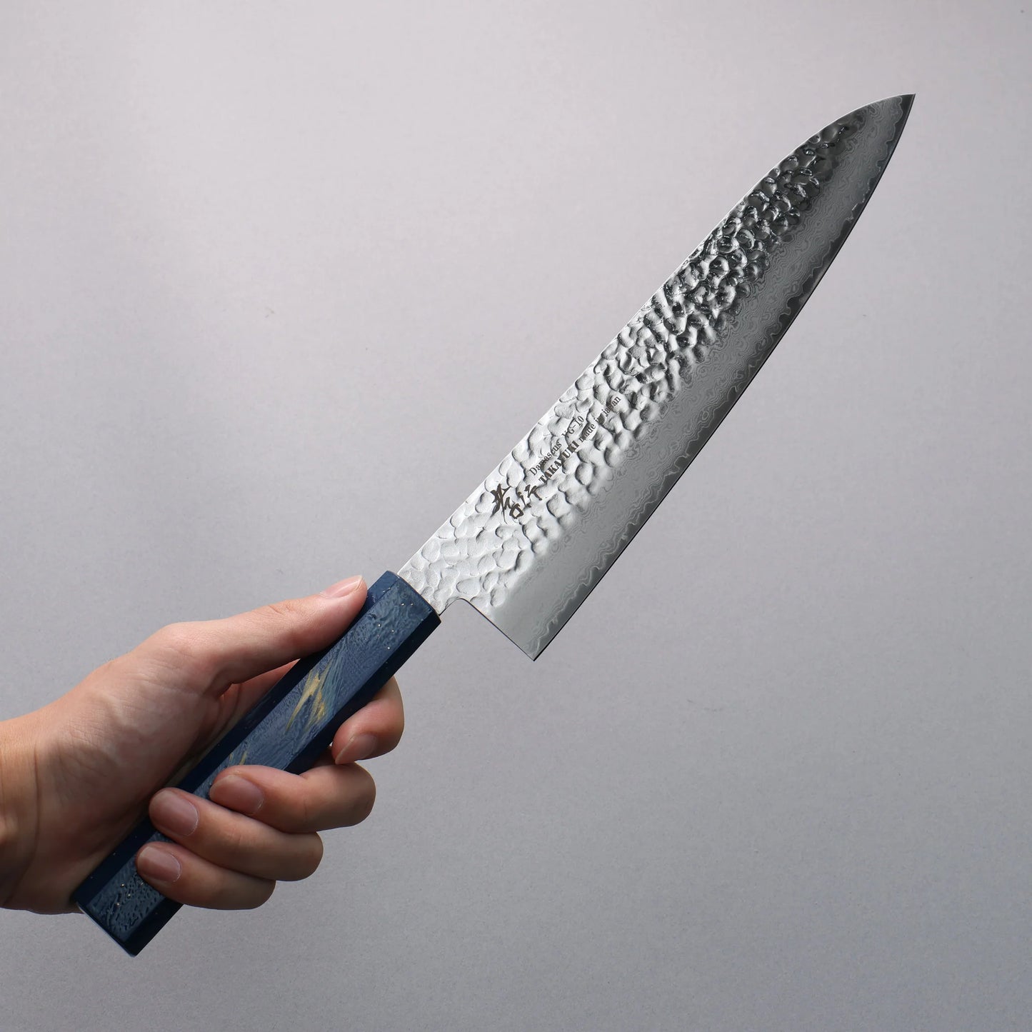 Thương hiệu Sakai Takayuki VG10 Thép Damascus 33 lớp Dao đa năng Gyuto dao Nhật 240mm chuôi dao gỗ Sồi sơn mài đá màu (Saiseki)