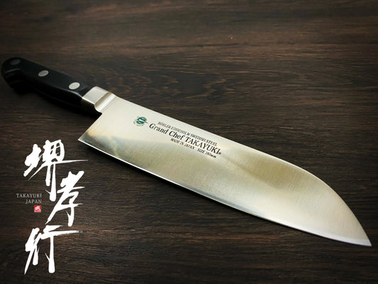 Free ship - Thương hiệu Sakai Takayuki Grand Chef Thép Thụy điển Dao đa năng Santoku dao Nhật 180mm