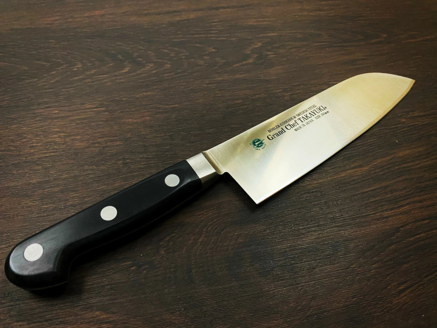 Thương hiệu Sakai Takayuki Grand Chef Thép Thụy điển Dao đa năng Santoku dao Nhật 180mm