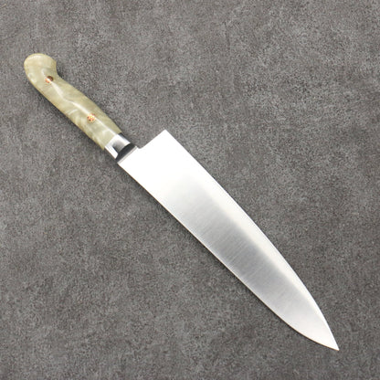 Marke Sakai Takayuki Grand Chef Spezialstahl Uddeholm Schwedisches Gyuto-Messer, spezialisiert auf Lachs Japanisches Messer 210-mm-Griff SP Typ III (Perlmutt)