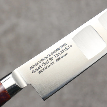 Free ship - Thương hiệu Sakai Takayuki Grand Chef Thép đặc biệt Uddeholm Thụy Điển Dao nhỏ đa năng Petty chuyên dụng cho cá Hồi dao Nhật 150mm chuôi dao SP Type III (Thiên hà)