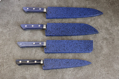 180 mm blaue Gyuto-Messerscheide aus Sperrholz mit Holzdübel für Kochmesser