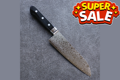 Free ship - Thương hiệu Seisuke AUS10 Thép Damascus 45 lớp Dao đa năng Santoku dao Nhật 165mm chuôi dao gỗ Pakka đen