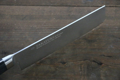 Thương hiệu Sakai Takayuki Thép Molybdenum (MOL) Thép Damascus 63 lớp Dao thái rau chuyên dụng Nakiri 160mm chuôi dao gỗ Pakka đen