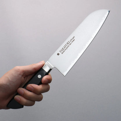 Free ship - Thương hiệu Sakai Takayuki Thép Molybdenum (MOL) khó gỉ Thép Damascus 63 lớp Dao đa năng Santoku dao Nhật 180mm chuôi dao gỗ đen