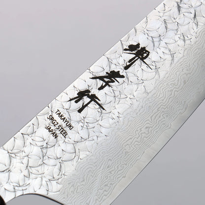 Thương hiệu Sakai Takayuki thép SG2 Damascus Dao đa năng Santoku hình thanh kiếm có tay cầm bằng gỗ cẩm lai 160mm (bọc: ván ép đen)