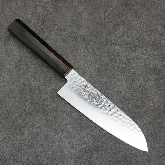 Takayuki Sakai VG10 33 Layer Damascus Santoku Knife 170MM Ebony (Hexagonal Teardrop) Pattern 堺 孝行 VG10 33層 ダマスカス 三徳包丁 170MM 黒檀 (6角ティアドロップ)柄 Free ship - Thương hiệu Sakai Takayuki VG10 33 lớp Thép Damascus Dao đa năng Santoku 170mm