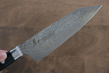 Thương hiệu Sakai Takayuki Không lõi Thép Damascus Dao đa năng Santokulưỡi dao hình thanh kiếm dao Nhật 160mm chuôi dao Micarta đen