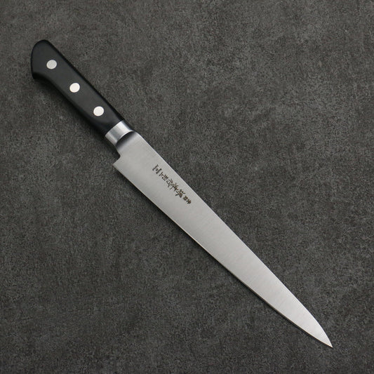 Thương hiệu Sakai Takayuki 【Dùng cho người thuận tay trái】 Thép Nhật Dao lọc gân chuyên dụng Sujihiki 210mm chuôi dao gỗ Pakka đen