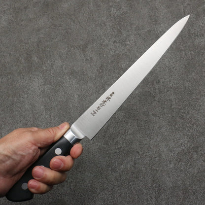 Thương hiệu Sakai Takayuki 【Dùng cho người thuận tay trái】 Thép Nhật Dao lọc gân chuyên dụng Sujihiki 210mm chuôi dao gỗ Pakka đen