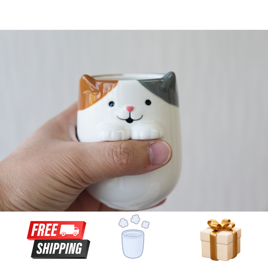 Cốc uống nước, uống trà thiết kế Nhật Bản ''Japanese Design Gently Hold A Hand-Held Teacup Mike'' made in Thailand hình ảnh chú chó Mike phong cách Nhật Bản dung tích 350ml