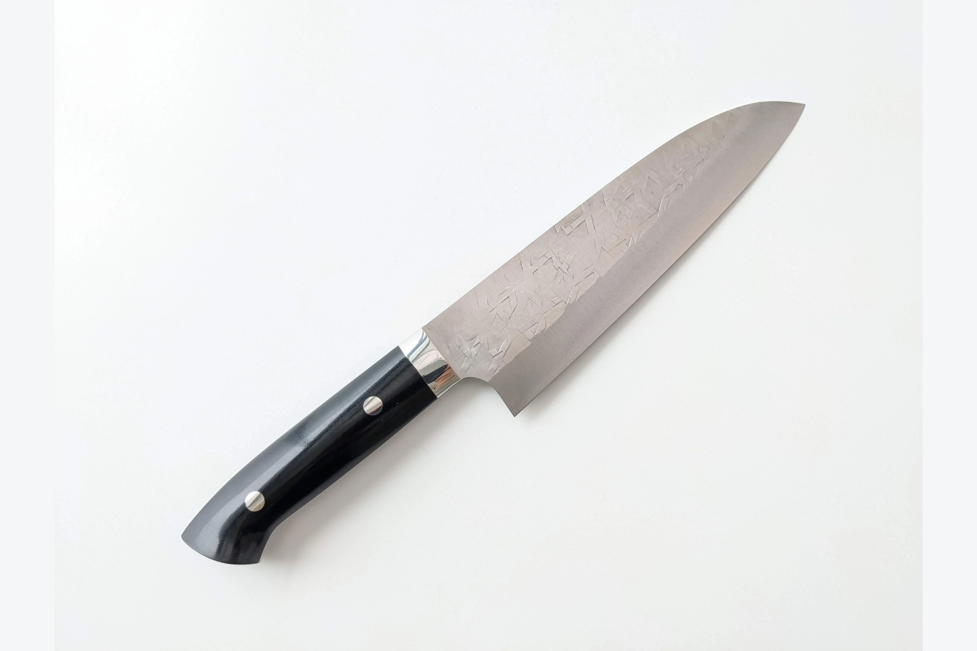 Takeshi Saji SRS13 Hammered Santoku 180mm Black Micarta Handle