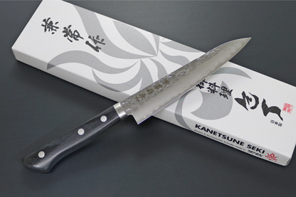 Free ship - Dao Nhật Kanetsune dao nhỏ đa năng Petty VG1 rèn thủ công 135mm chuôi dao gỗ ép