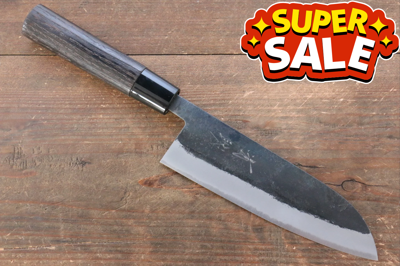 Thương hiệu Seisuke Thép trắng Kurouchi Dao đa năng Santoku dao Nhật 165mm chuôi dao gỗ cây Hạt dẻ