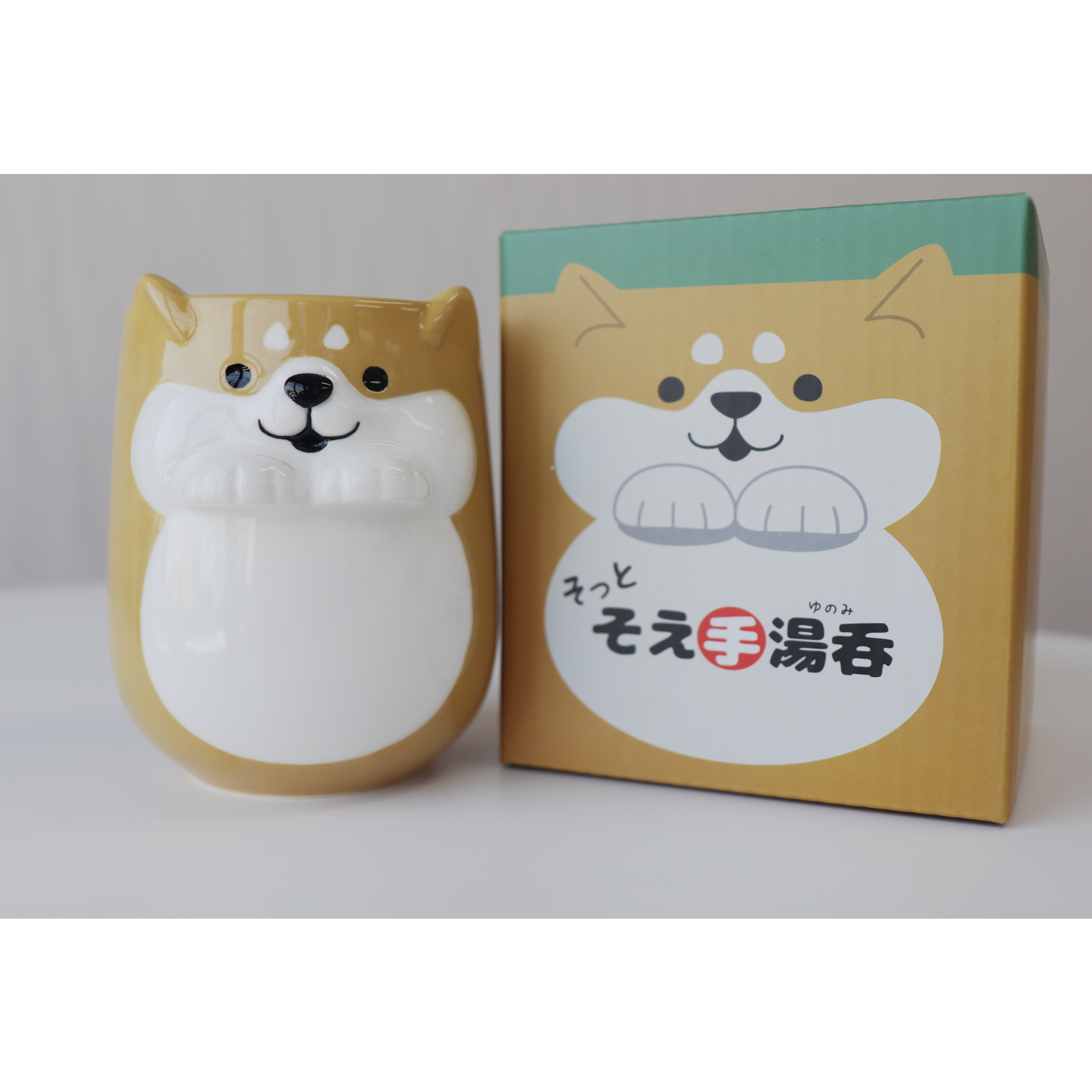 Cốc uống nước, uống trà thiết kế Nhật Bản ''Japanese Design Softly Hand-Held Teacup Shiba'' made in Thailand hình ảnh chú chó Shiba Inu phong cách Nhật Bản dung tích 350ml