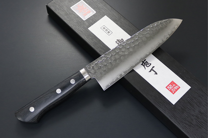 Free ship - Dao bếp đa năng Santoku cao cấp thương hiệu Kanetsune rèn thủ công thép VG1 165mm dao Nhật chuôi dao gỗ ép