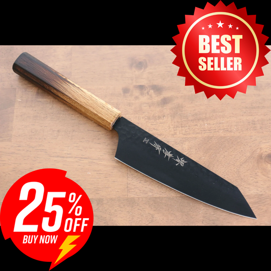 Free ship - Thương hiệu Sakai Takayuki Kurokage thép V Gold Số 10 được mạ Teflon Dao Santoku Kiritsuke 160mm chuôi dao Kashiyaki