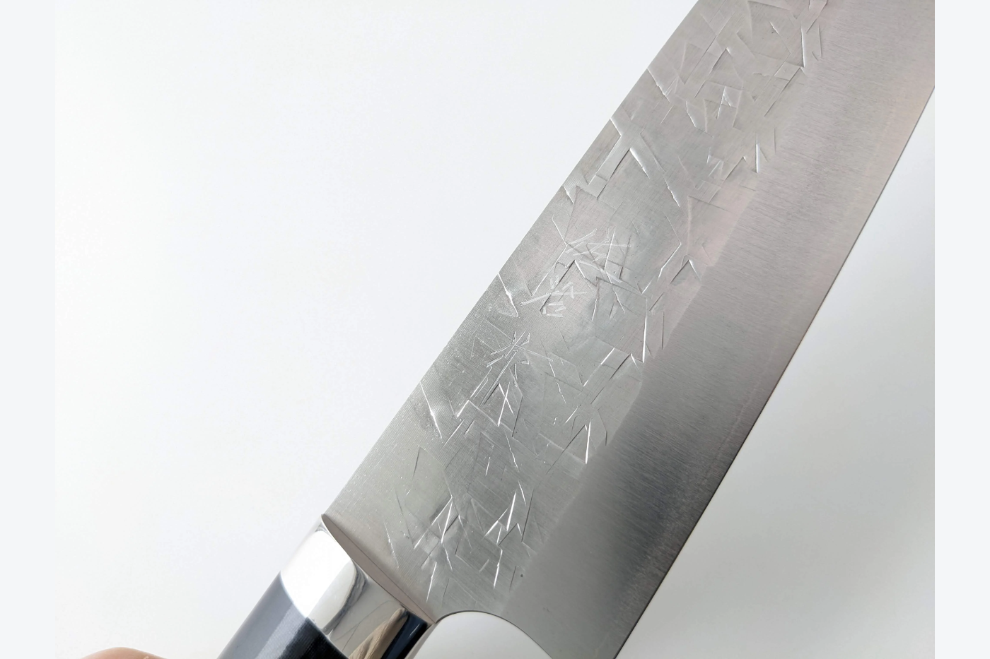 Takeshi Saji SRS13 Hammered Santoku 180mm Black Micarta Handle