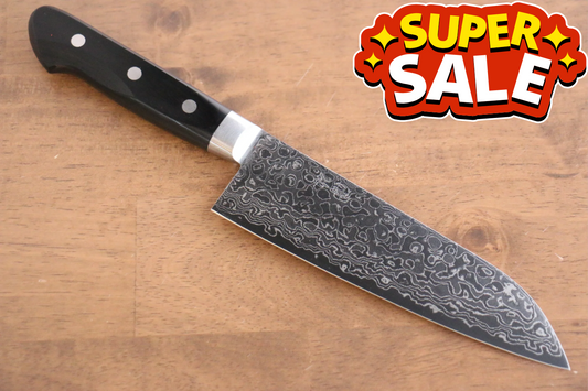 Free ship - Thương hiệu Seisuke Kagami AUS10 Thép Damascus tráng gương Dao đa năng Santoku dao Nhật 170mm chuôi dao gỗ Pakka đen