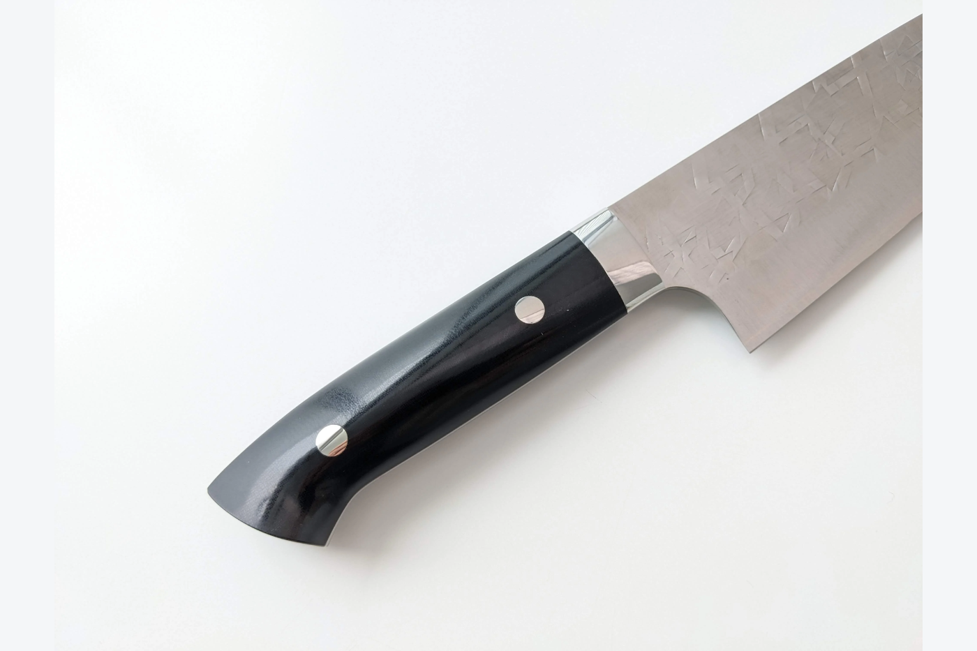 Takeshi Saji SRS13 Hammered Santoku 180mm Black Micarta Handle