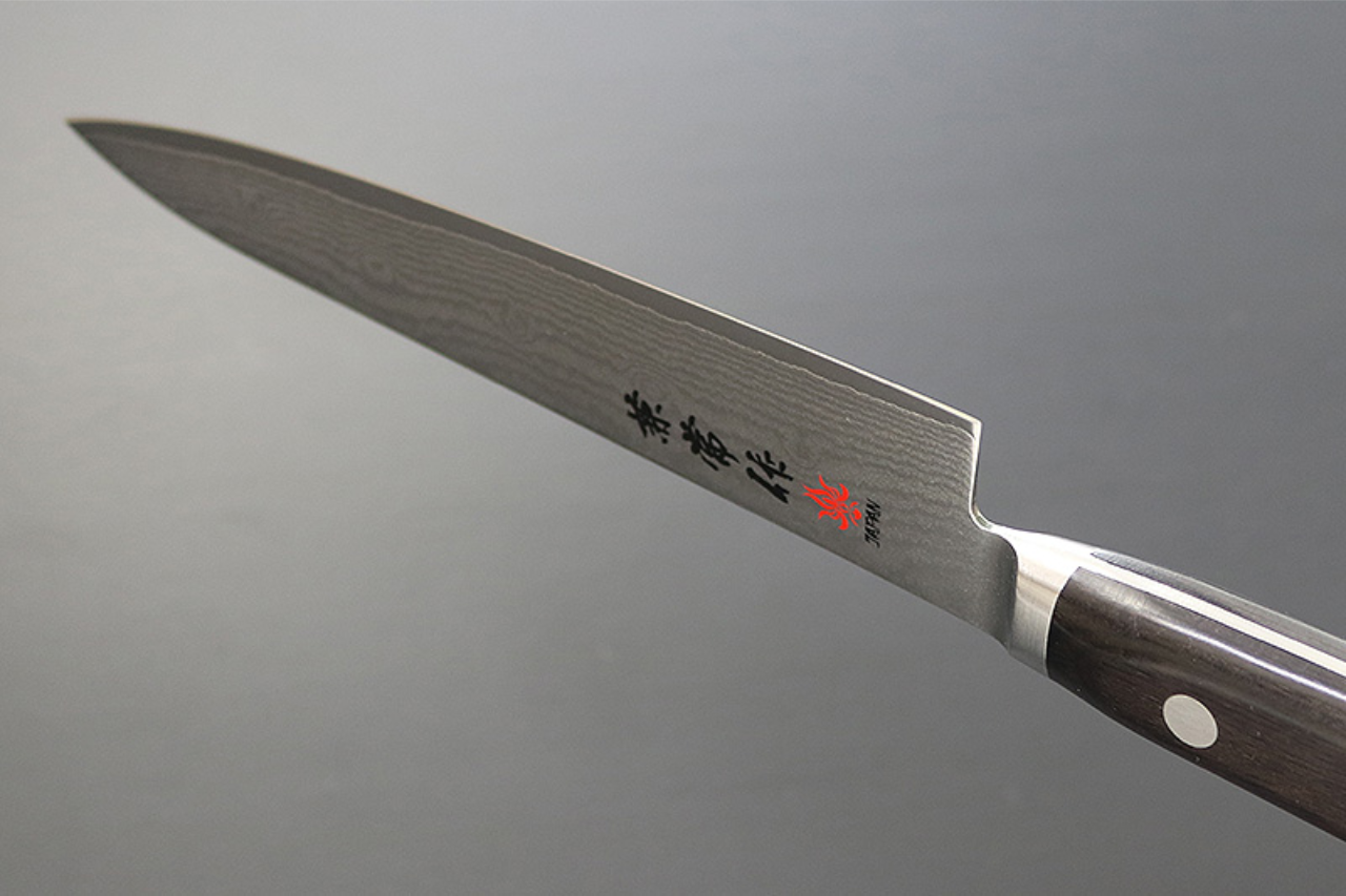 Kanetsune VG10 33 Layer Damascus Petty Knife 150mm Plywood Handle 兼常 VG10 33層 ダマスカス ペティーナイフ 150mm 合板柄 Free ship - Thương hiệu Kanetsune Thép Damascus VG10 33 lớp Dao nhỏ đa năng Petty dao Nhật 150mm chuôi dao gỗ ép