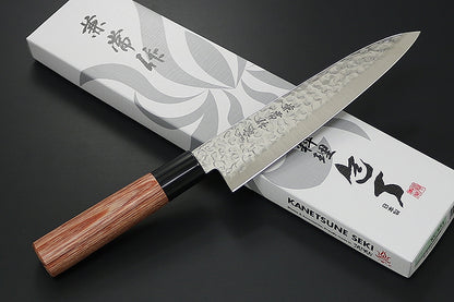 Bộ dụng cụ nhà bếp Nhật Bản chất lượng cao cấp dao đa năng Gyuto 180mm thép DSR-1K6, dao chặt xương Chopper 170mm, kéo làm bếp Silky đen 220mm