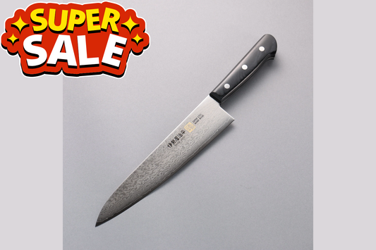 Free ship - Dao đa năng Gyuto dao Nhật rèn thủ công thương hiệu Iseya dao thép Damascus 210mm