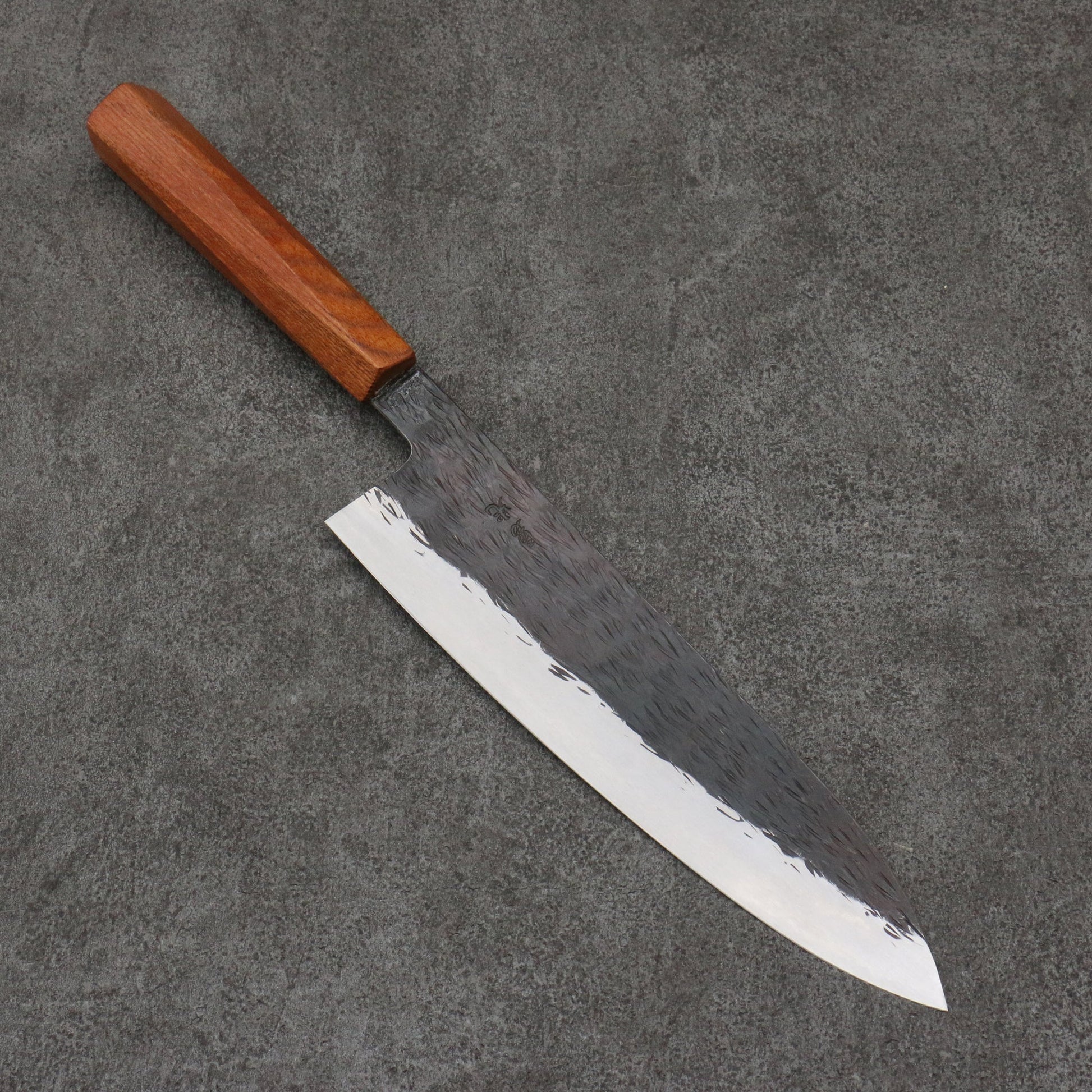 Yuko Abe Shiroichiko Hammered Gyuto Knife 210MM Oak (pentagonal) handle 安倍勇光 白一鋼 鎚目 牛刀包丁 210MM 樫 (五角形)柄 Free ship - Thương hiệu Yuko Abe Thép trắng No.1 Rèn thủ công Dao đa năng Gyuto 210mm chuôi dao gỗ Sồi