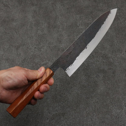 Yuko Abe Shiroichiko Hammered Gyuto Knife 210MM Oak (pentagonal) handle 安倍勇光 白一鋼 鎚目 牛刀包丁 210MM 樫 (五角形)柄 Free ship - Thương hiệu Yuko Abe Thép trắng No.1 Rèn thủ công Dao đa năng Gyuto 210mm chuôi dao gỗ Sồi