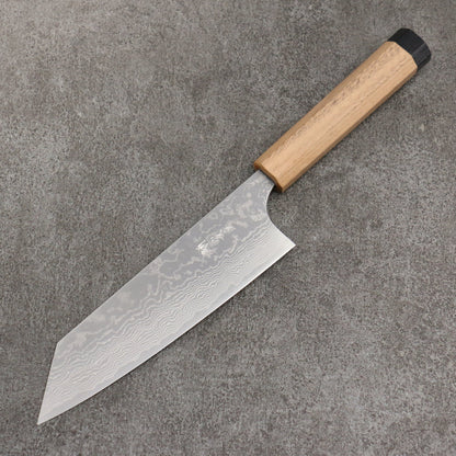 Thương hiệu Katsushige Anryu VG10 đánh bóng hoàn thiện Thép Damascus Dao đa năng Bunka 170mm chuôi dao gỗ quả óc chó (bọc dưới)