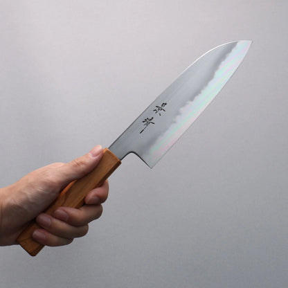 Thương hiệu Kagekiyo Thép trắng cao cấp Dao đa năng Santoku 170mm chuôi dao gỗ Hoa anh đào Có kèm bao